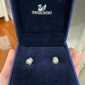 Swarovski pearl stud earrings